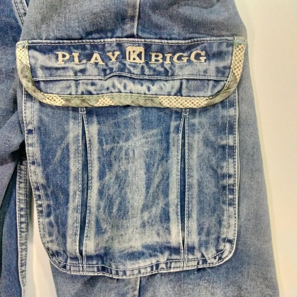 Vtg Y2K Play Bigg Mens Jean shorts Jorts Baggy Wide Leg Skater Jeans Den… - Picture 2 of 8